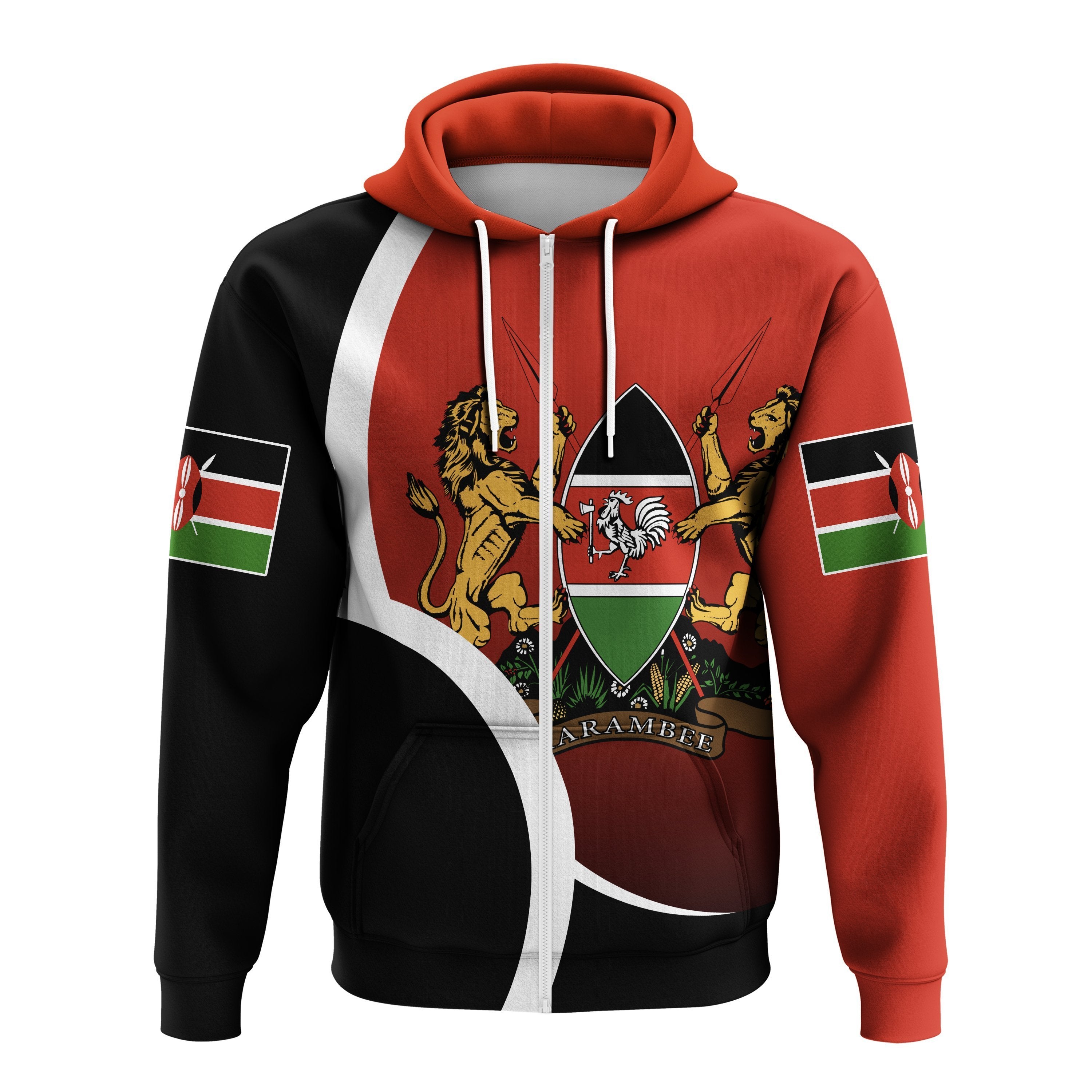 Greek Life Hoodie Kenya Half Circle Zip Hoodie Karipun