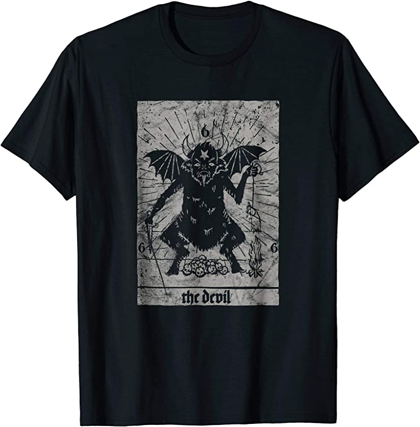 Vintage Occult Baphomet – Tarot Card Satanic Horror T-Shirt