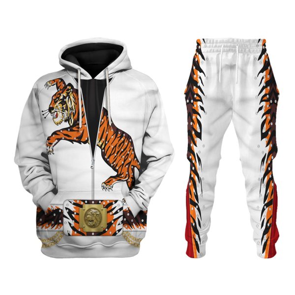 Elvis Presley Tiger Costume Hoodie Sweatshirt Shirt Sweatpants Tracksuit Clothing Set Outfit For Men Ht