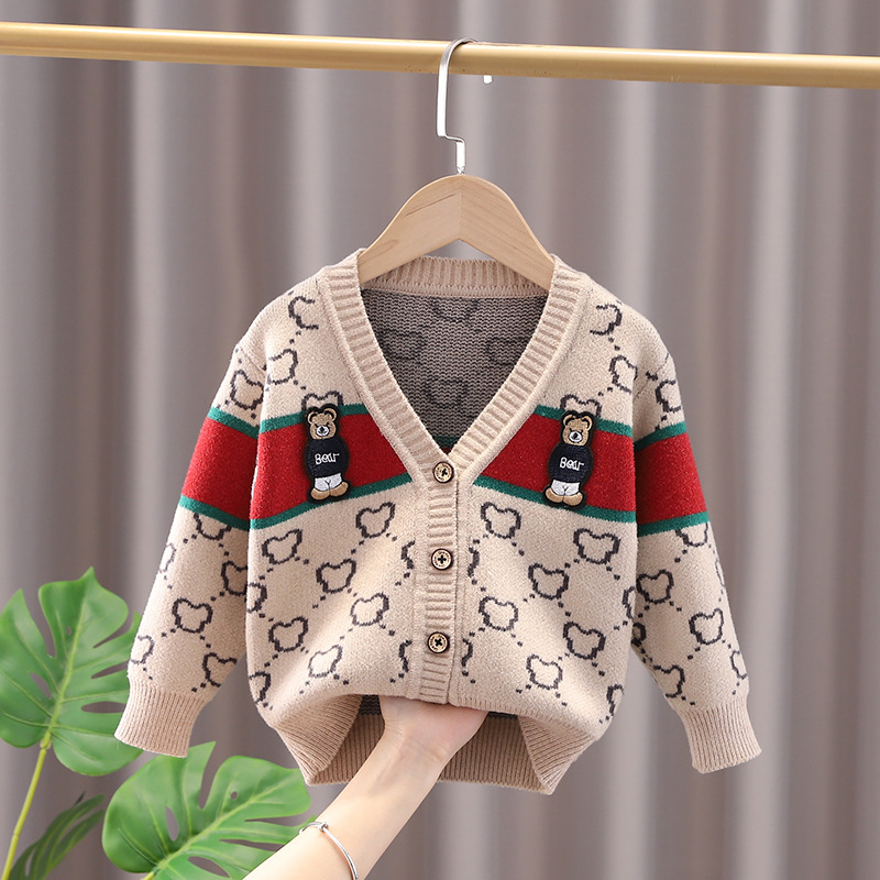 Children Spring Autumn 2022 Cartoon Cardigan Sweater Boys Clothes Kids Cute Children’s Coats Outerwear Jackets Clothing Fashion alx