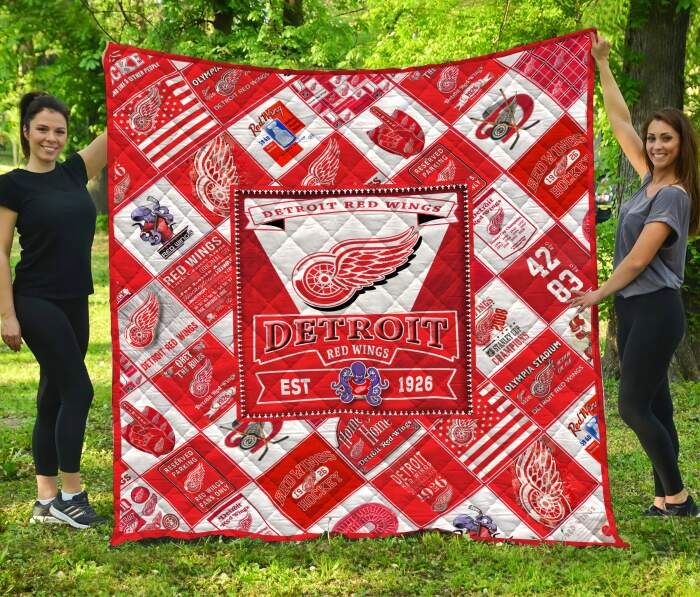 Detroit Red Wings 3D Quilt Blanket, Fleece Blanket