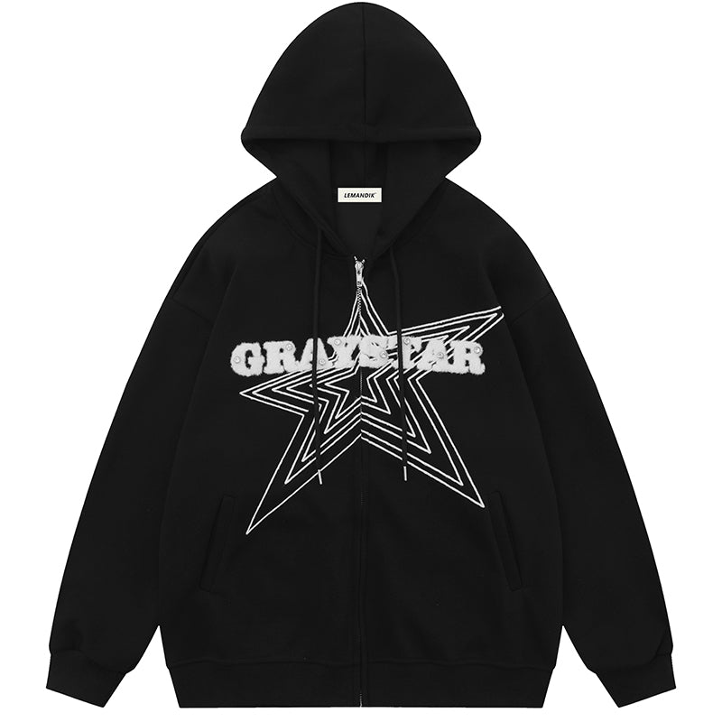 Lemandik Full Zip Hoodie Flocked Star