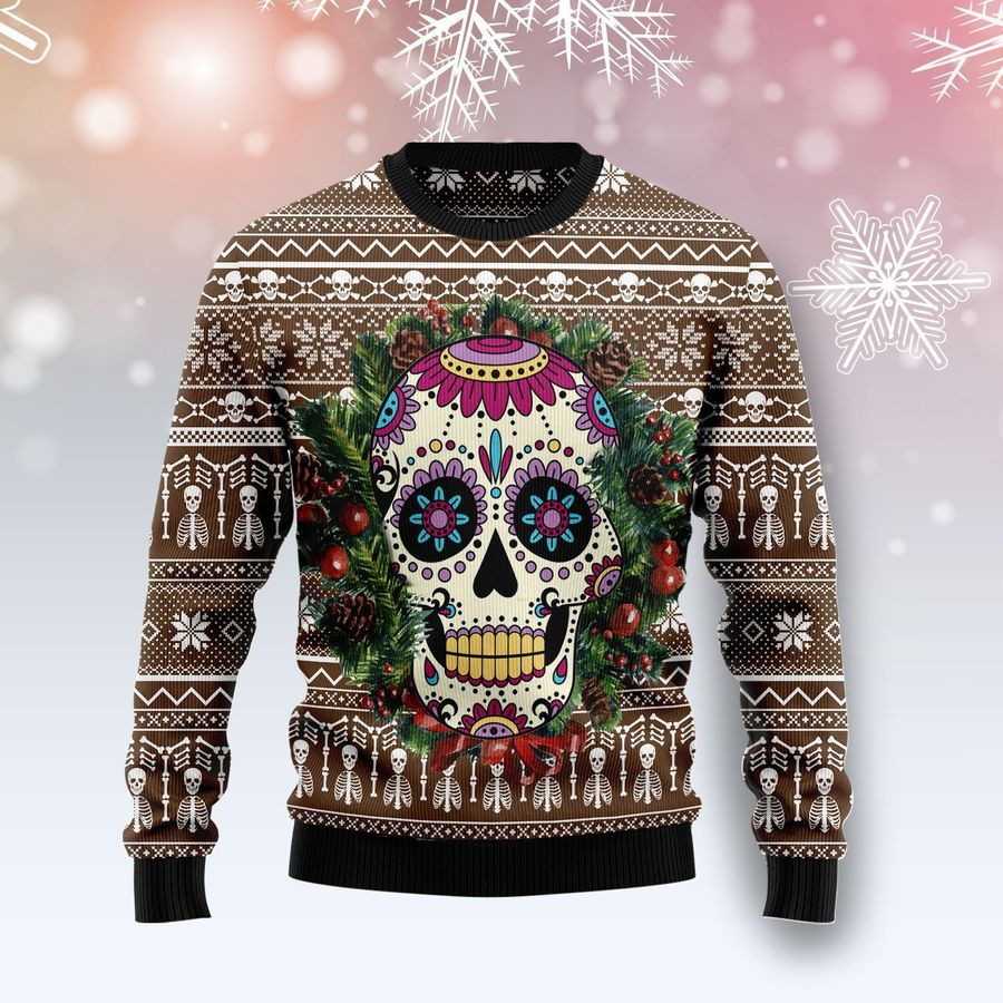 Awesome Sugar Skull Ugly Christmas Sweater | Unisex | Adult | Us3082