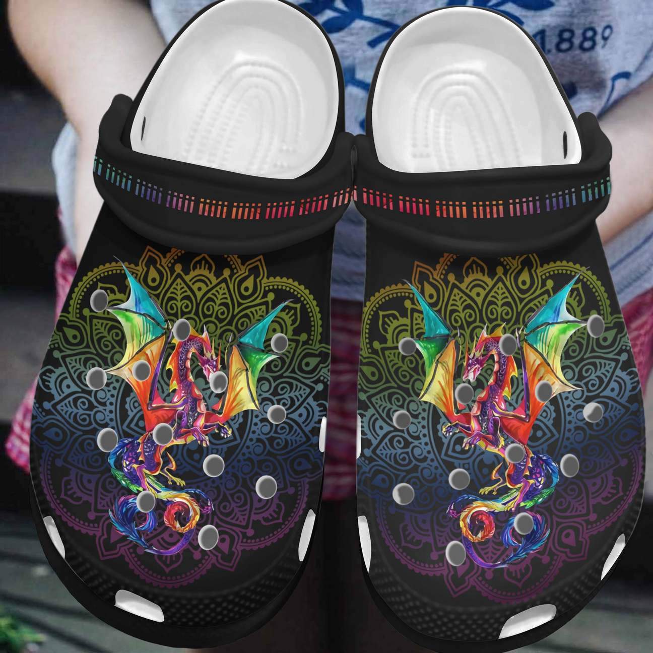 Dragon Personalized Clog, Custom Name, Text, Color, Number Fashion Style For Women, Men, Kid, Print 3D Colorful Dragon