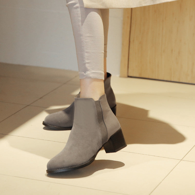 Flock Ankle Boots Women Shoes Fall|Winter 11191501