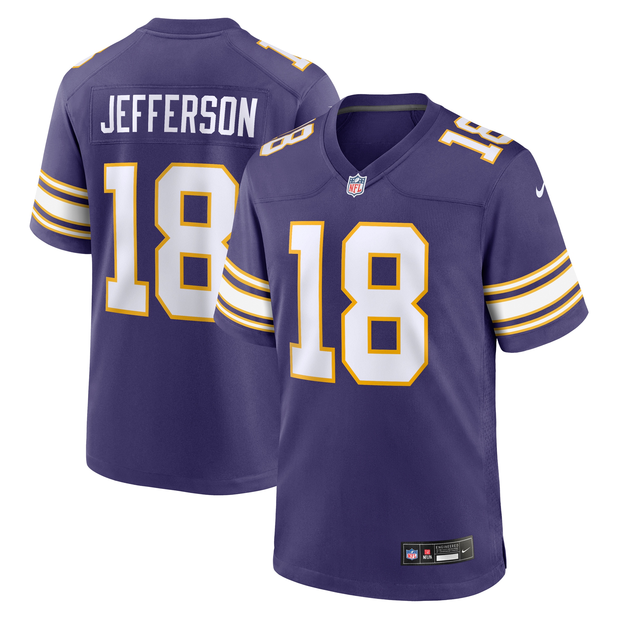 Men’s Minnesota Vikings Justin Jefferson Purple Classic Player Game Jersey