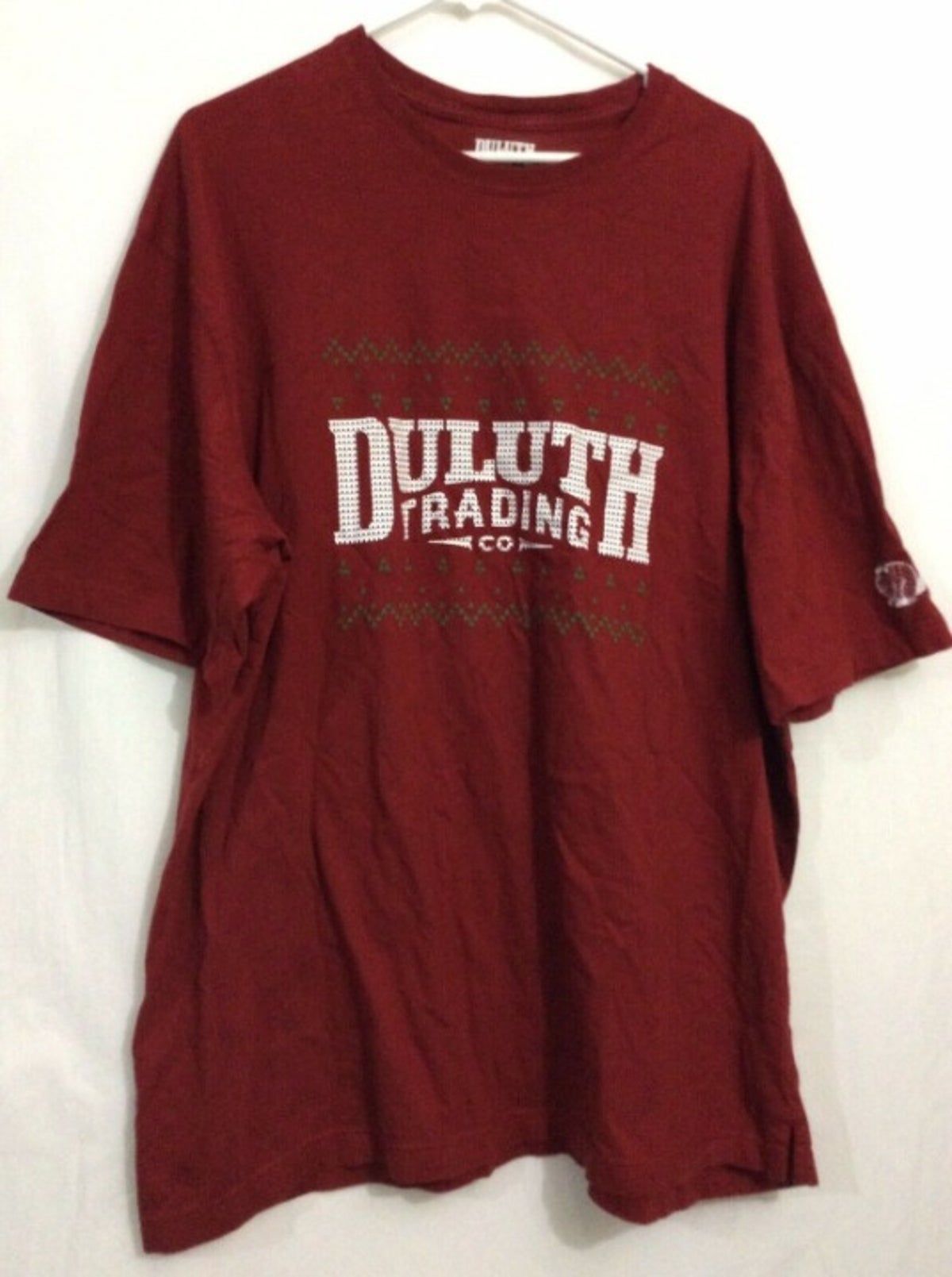 New S Duluth Dark Red Green shirt