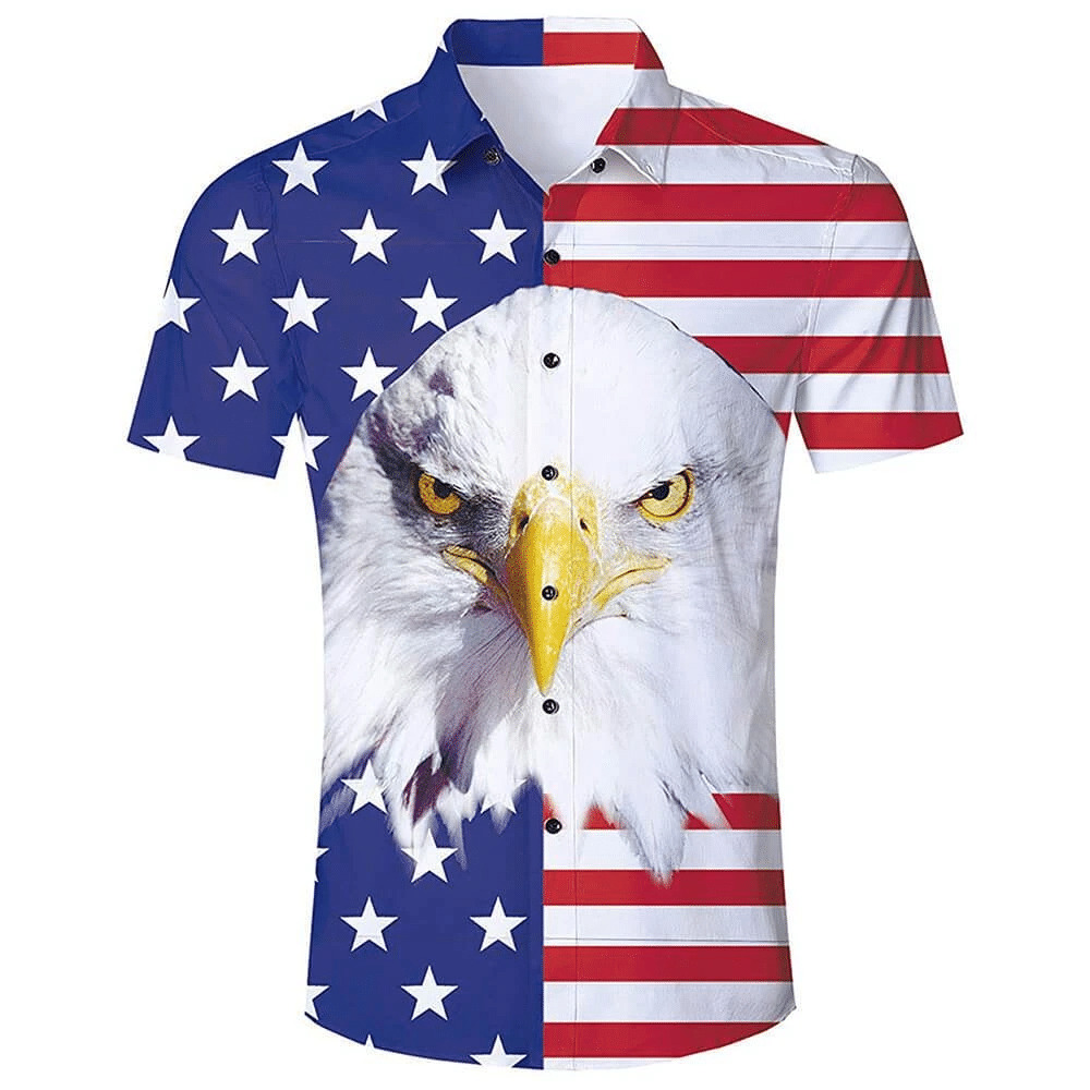 American Flag Bald Eagles Patriots Hawaiian Shirt