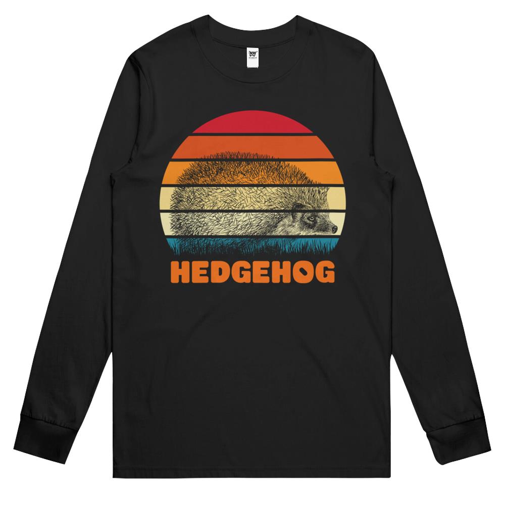 Womens Retro Hedgehog Long Sleeve T Shirts