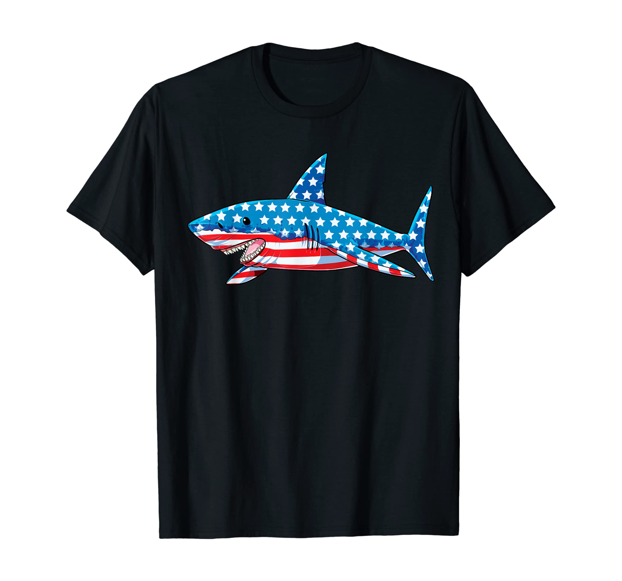 Shark American Flag T shirt 4th of July Kids Boys Jawsome