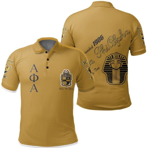 Alpha Phi Alpha Founded 1906 Fra Inc Ice Cold Old Gold Polo Shirt