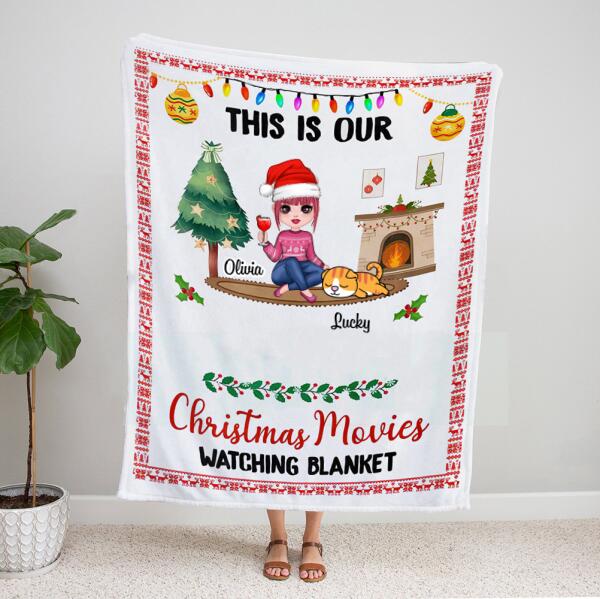 Personalized Cute Christmas Blanket – Christmas Gifts For Cat Moms – Up To 4 Cats