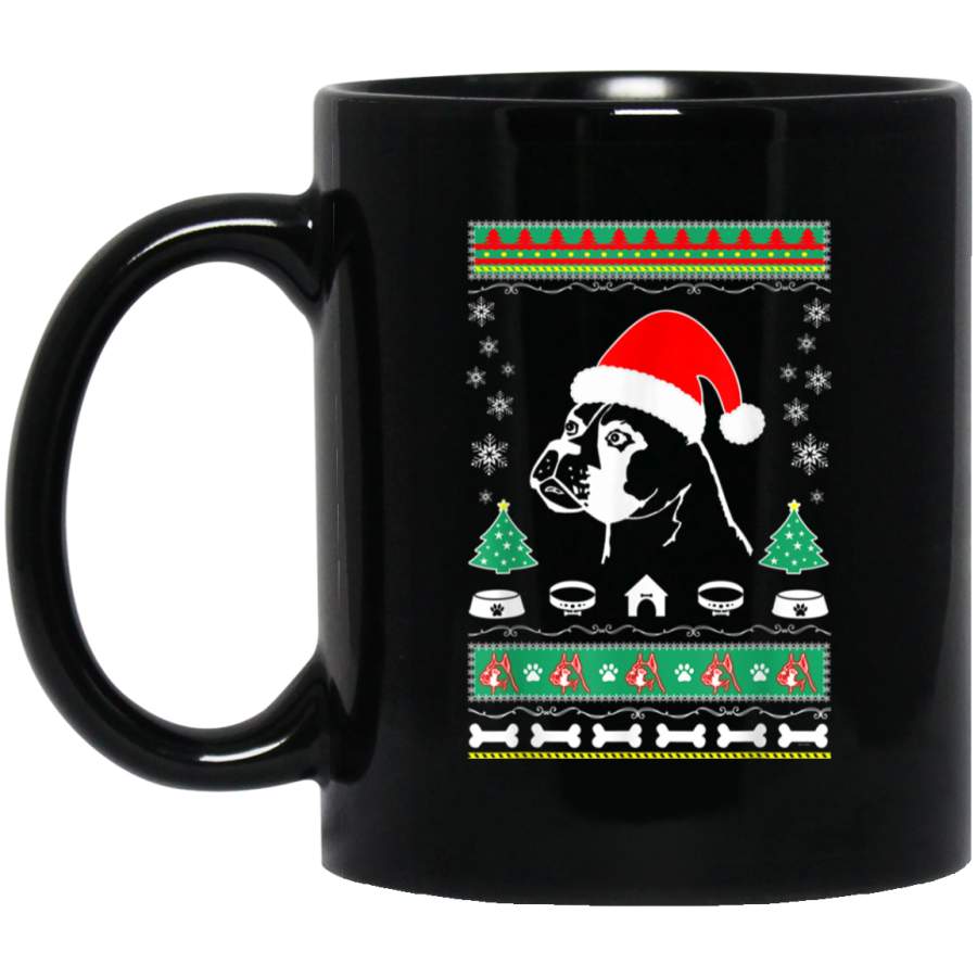 Boxer dog lovers ugly christmas gift 11 oz 15 oz Mug Black