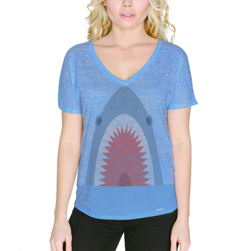 Cute Shark Attack Women’S Slouchy V-Neck T Shirt