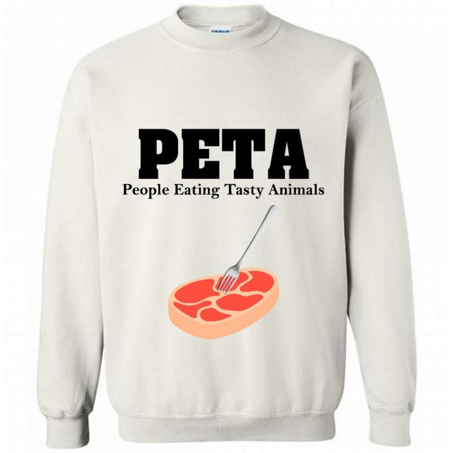 PETA People Eating Tasty Animals (w) – Gildan Crewneck Sweatshirt