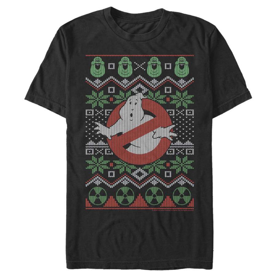 Ghostbusters Men’s Ugly Christmas Logo  T Shirt