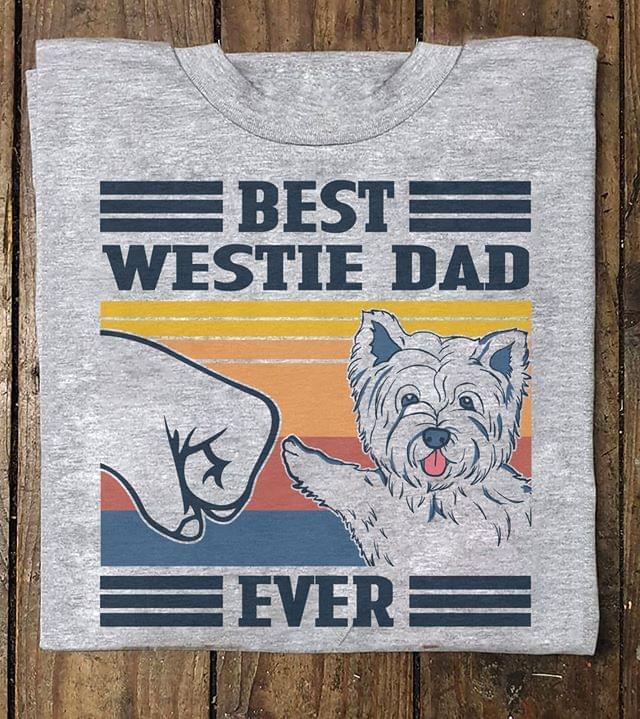 Westie Lover Best Westie Dad Ever Dog Lover Vintage Graphic Unisex T Shirt, Sweatshirt, Hoodie Size S – 5XL