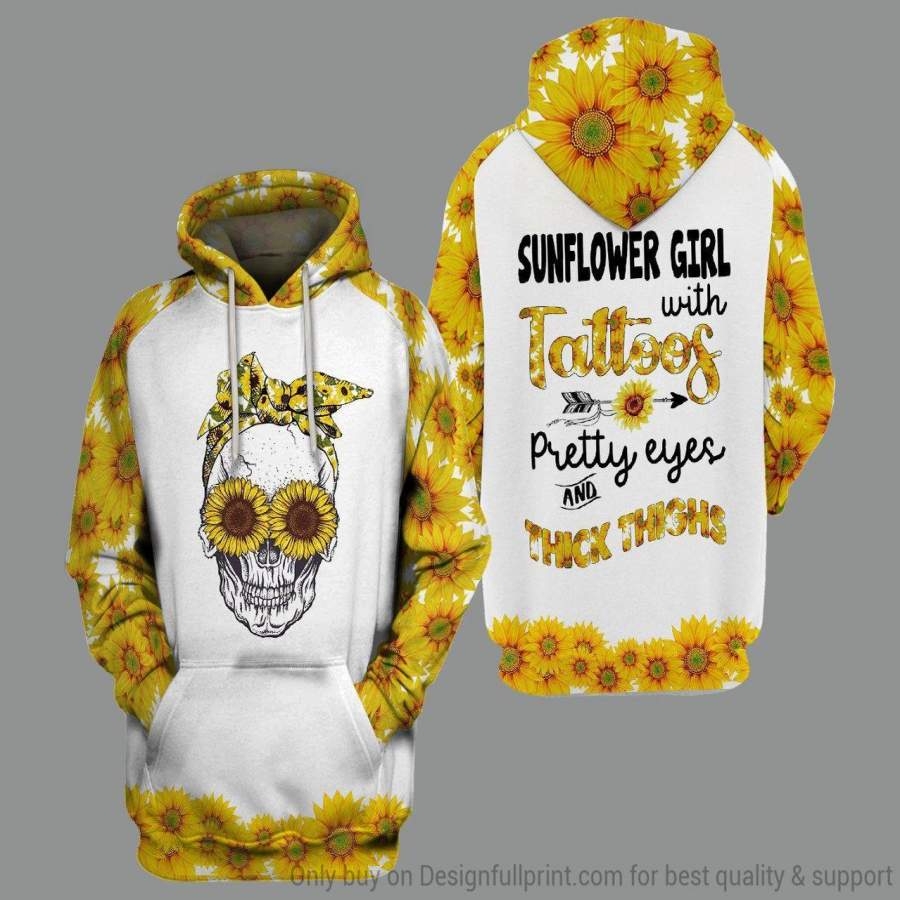 Multicolor Sunflower Girl Unisex Hoodie LH