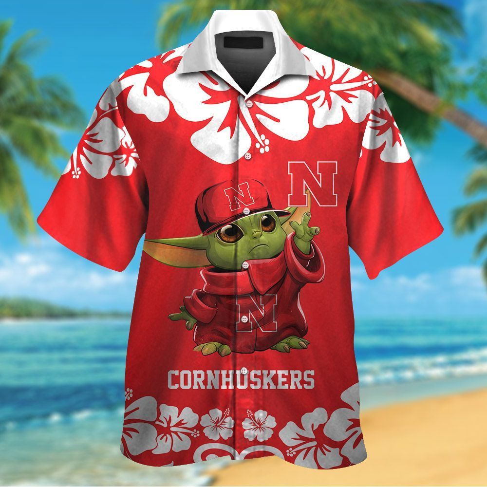 NCCA Nebraska Cornhuskers Baby Yoda Hawaiian Shirt