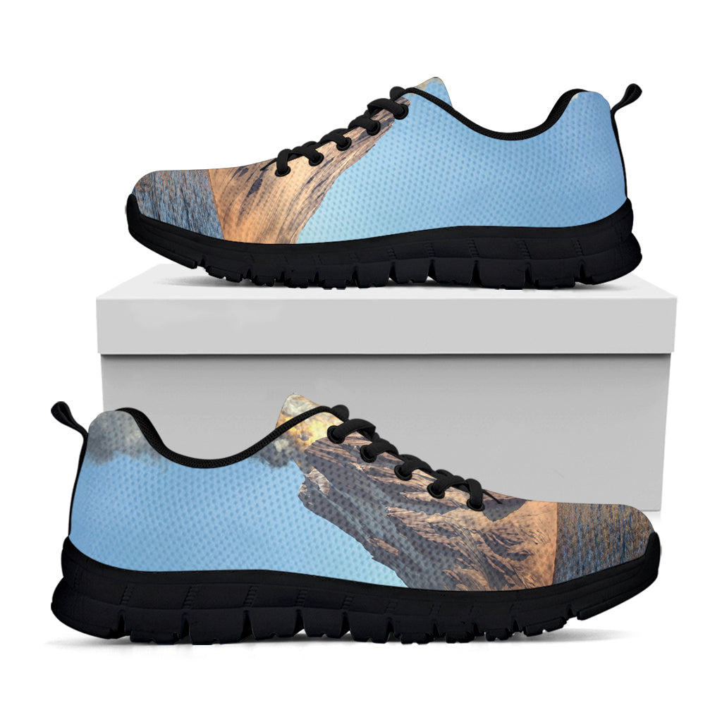 Volcanic Mountain Print Black Sneakers