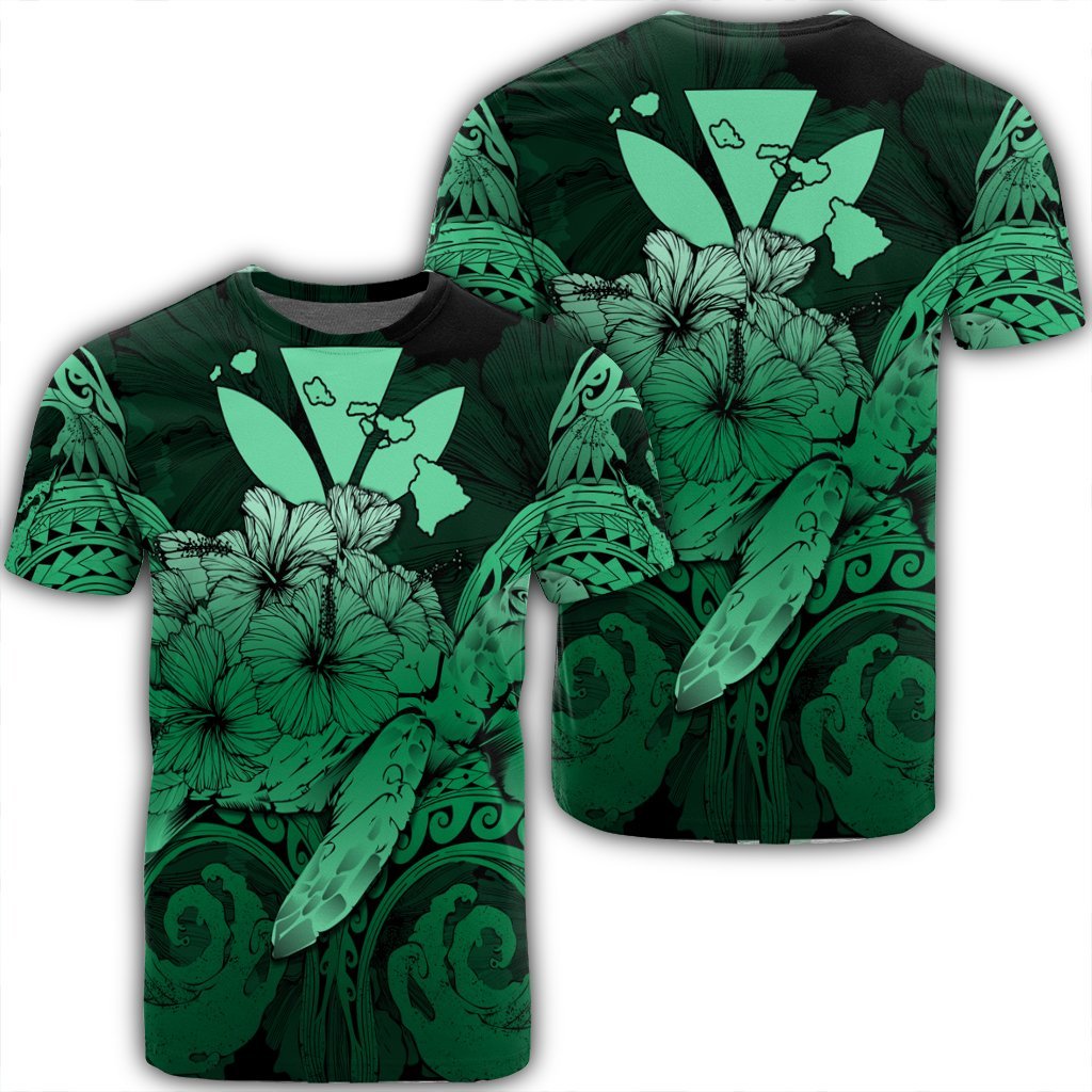 Hawaiian Turtle Wave Polynesian Hey Style Green Pastel Ah Ha24160