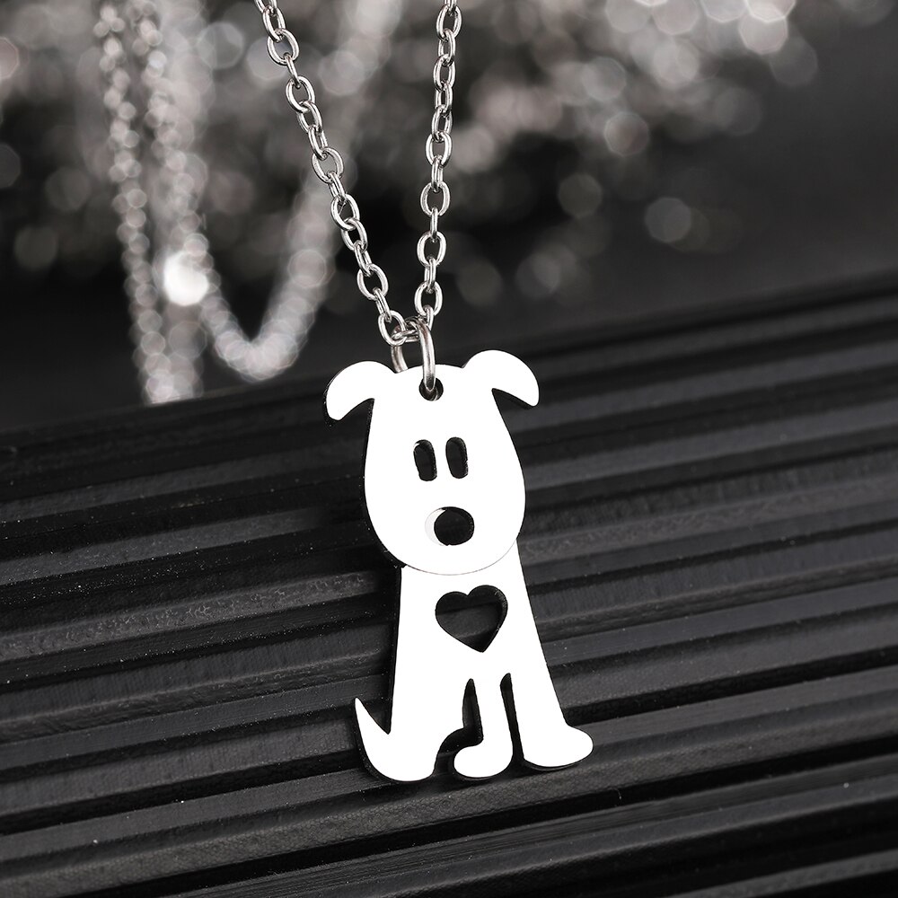 Stainless Steel Necklaces Cartoon Puppy Layering Choker Korean Fashion Pendants Chain Gothic Necklace For Women Jewelry Gifts alx