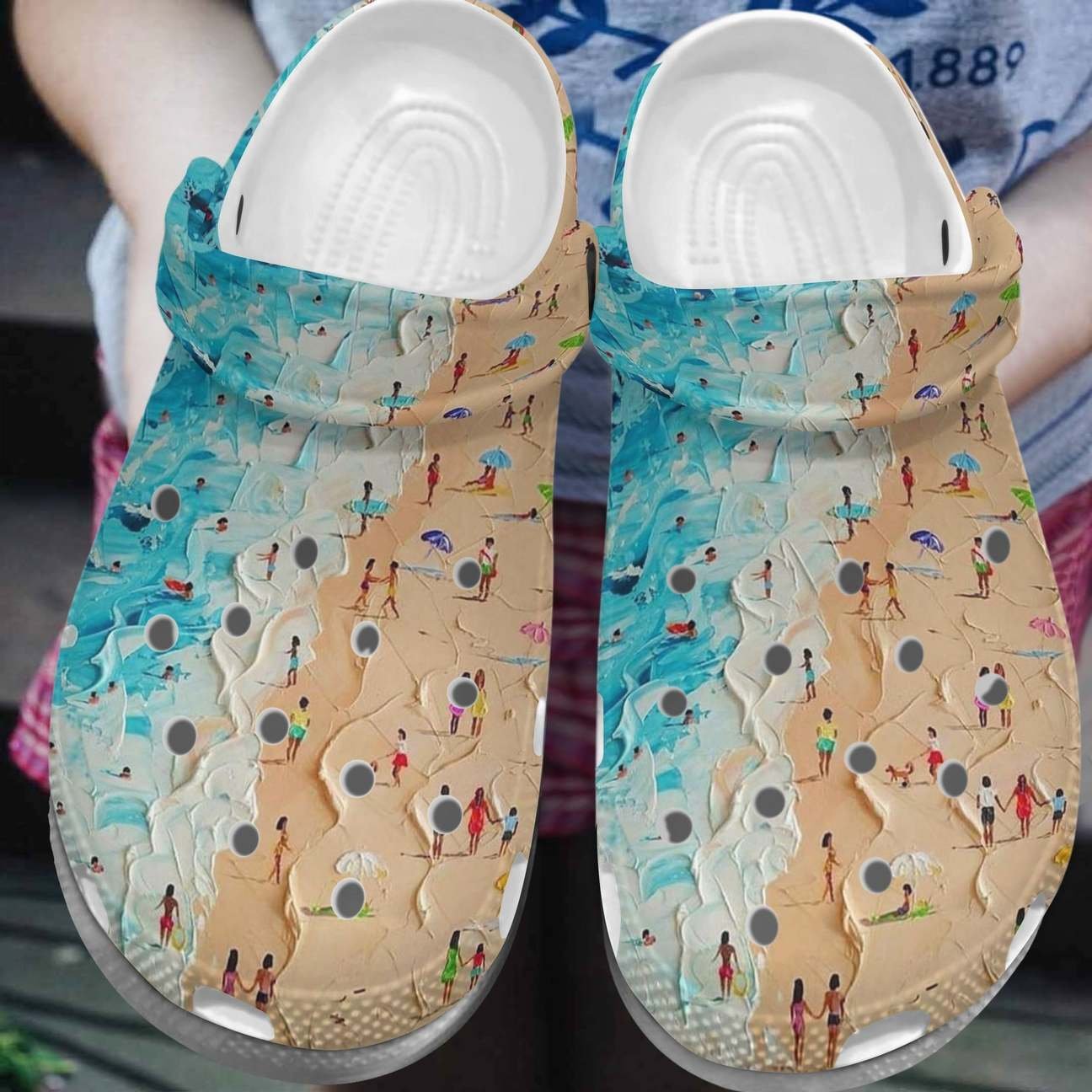 Beach Personalized Clog, Custom Name, Text, Color, Number Fashion Style For Women, Men, Kid, Print 3D Love The Beach