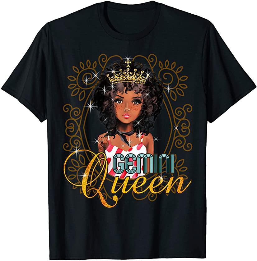 Black Queen Birthday Gift – Horoscope Zodiac GEMINI T-Shirt