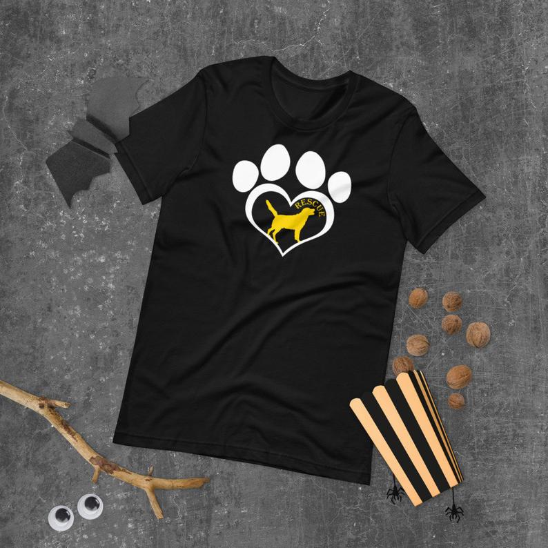 Dreameris Rescue Dog  Love  Heart  Paws  Happy Puppy  Short Sleeve Unisex T Shirt