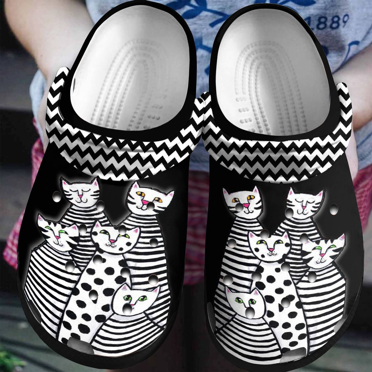 Cat Personalized Clog, Custom Name, Text, Color, Number Fashion Style For Women, Men, Kid, Print 3D Five Cats