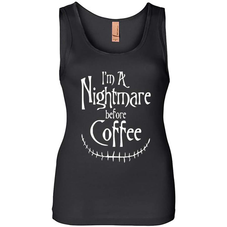 A Nightmare Before Coffee, Halloween Gift – Womens Jersey Tank