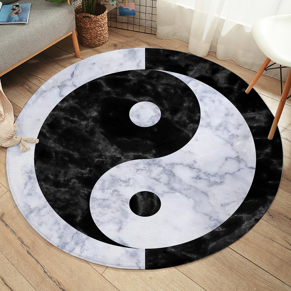 Yin Yang Marble SW2467 Round Rug