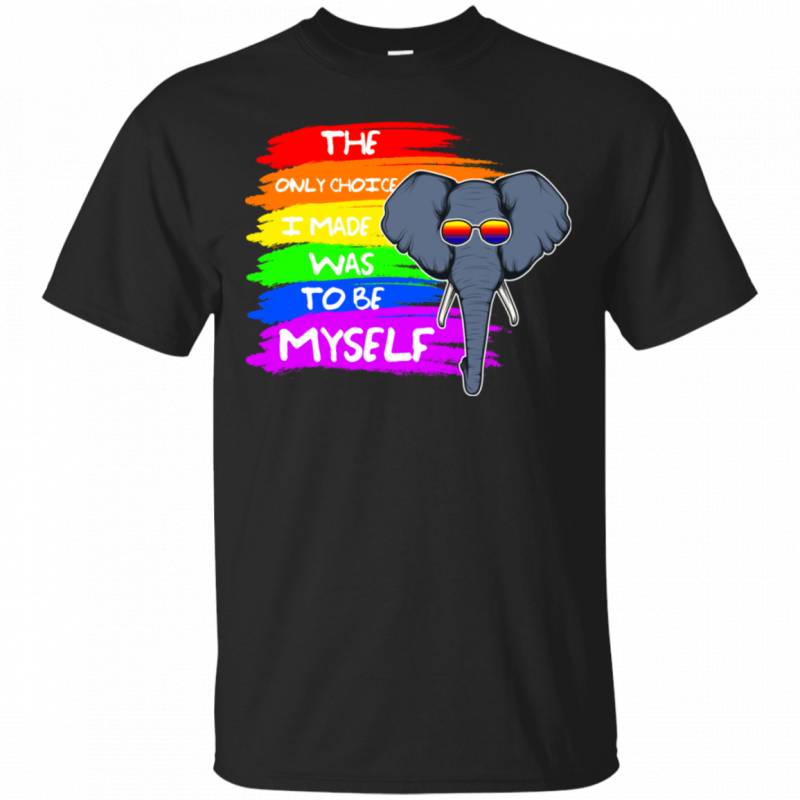 Funny Elephant The Only Choice I Made Was To Be Myself LGBT T-Shirt