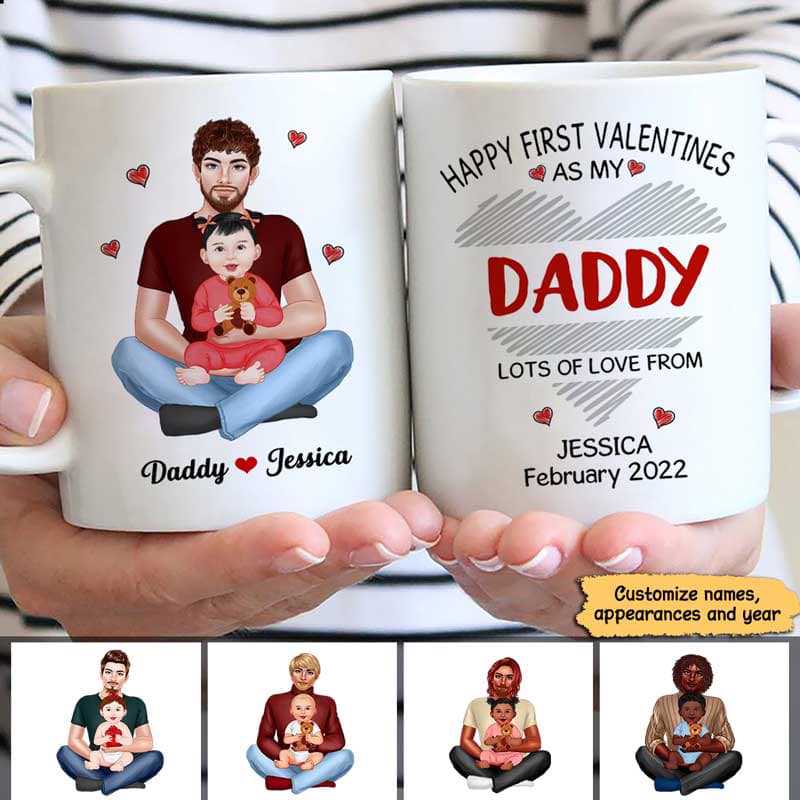 First Valentine‘S Day As Daddy Personalized Mug