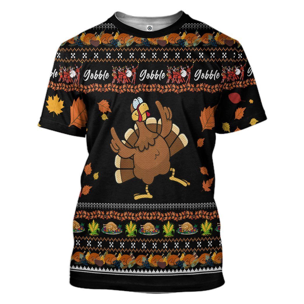 Casespring 3D Thanksgiving Turkey Ugly Sweaters Custom Tshirt Apparel