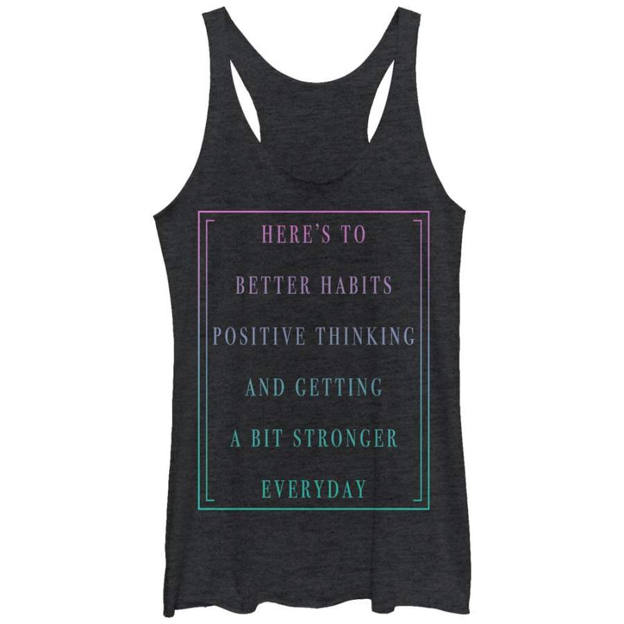 CHIN UP Women’s Positive Thinking  Racerback Tank Black Heather