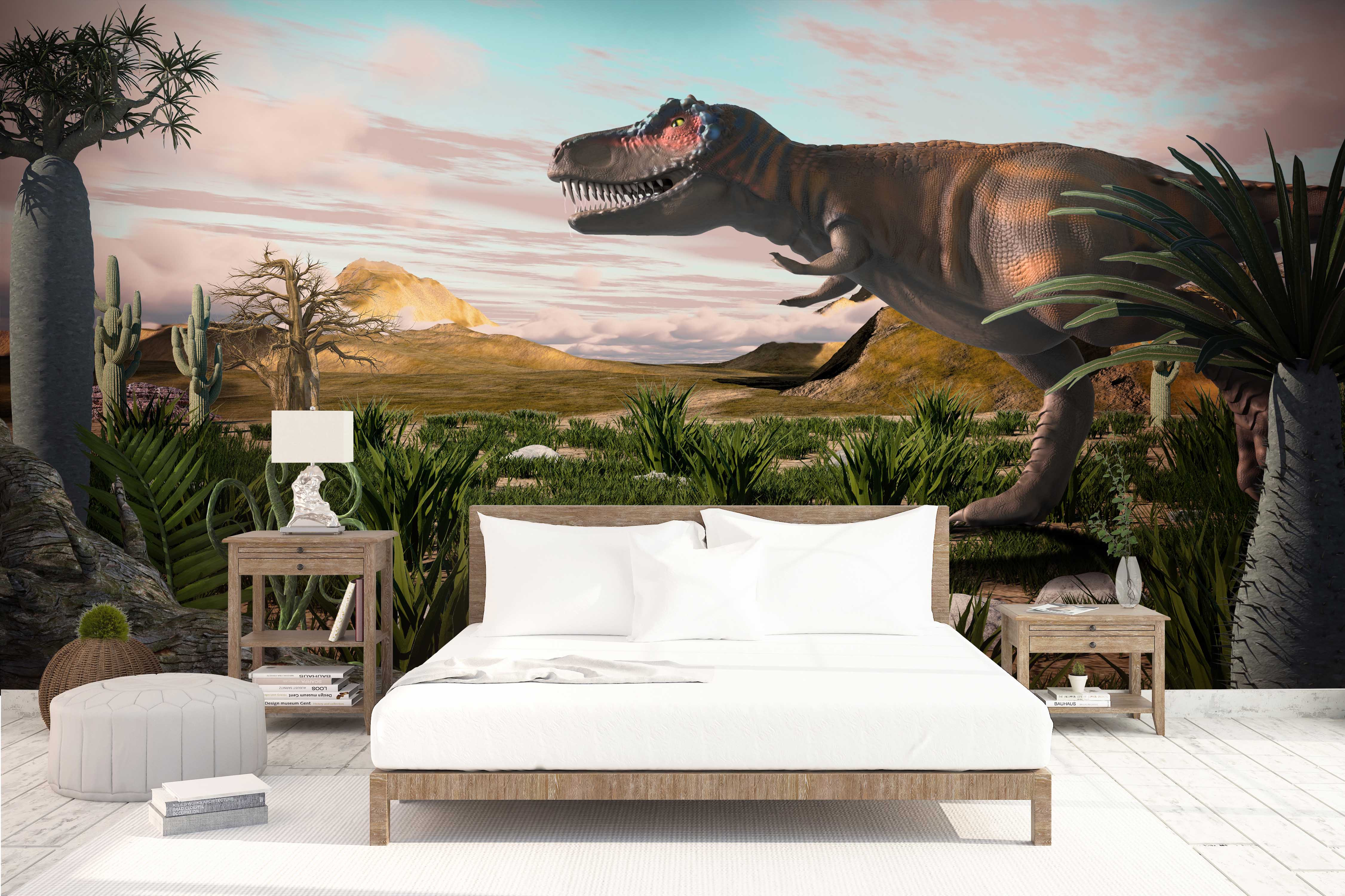 3D Dinosaur Primeval Forest Wall Mural Wallpaper 53