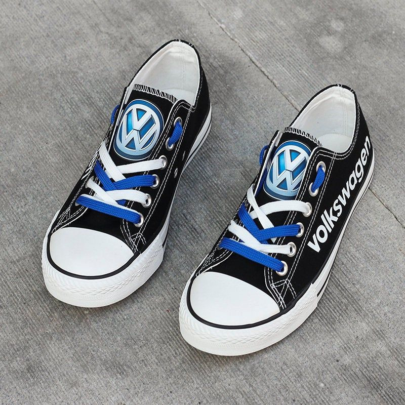 Love Volkswagen 02 Blue Low Top Shoes, Volkswagen Low Top