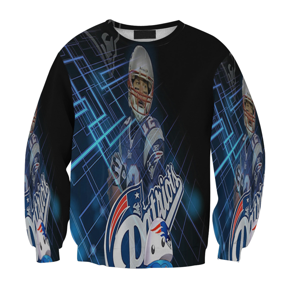 New England Patriots Tom Brady Blue Light Gift For Fan 3D Full Printing Sweatshirt