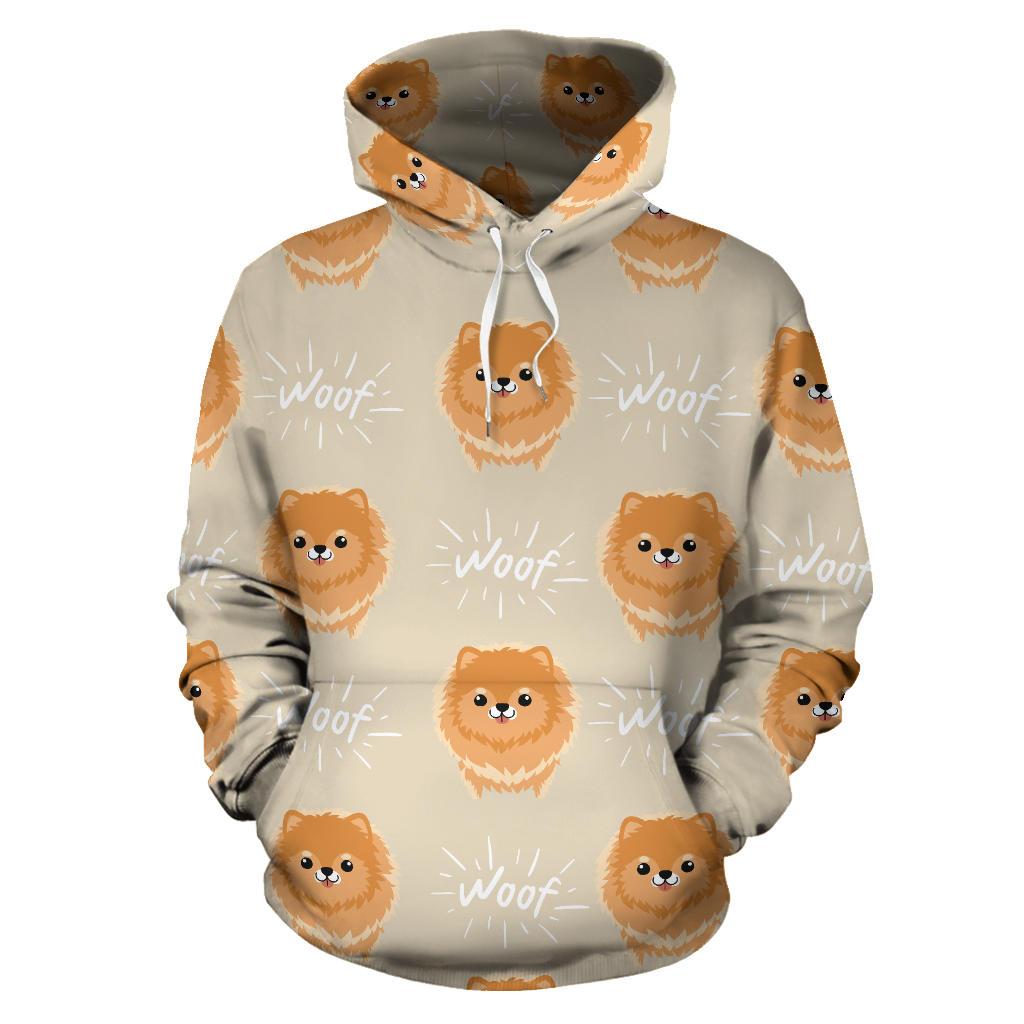 Cute Brown Pomeranian Puppy  Men Women Pullover Hoodie