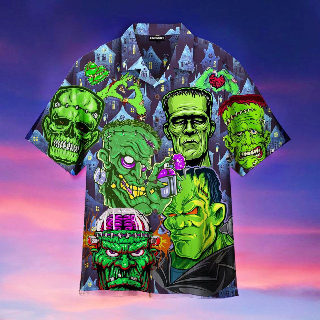 The Heart Of Frankenstein Halloween Aloha Hawaii Shirts For Men Women Ha102987