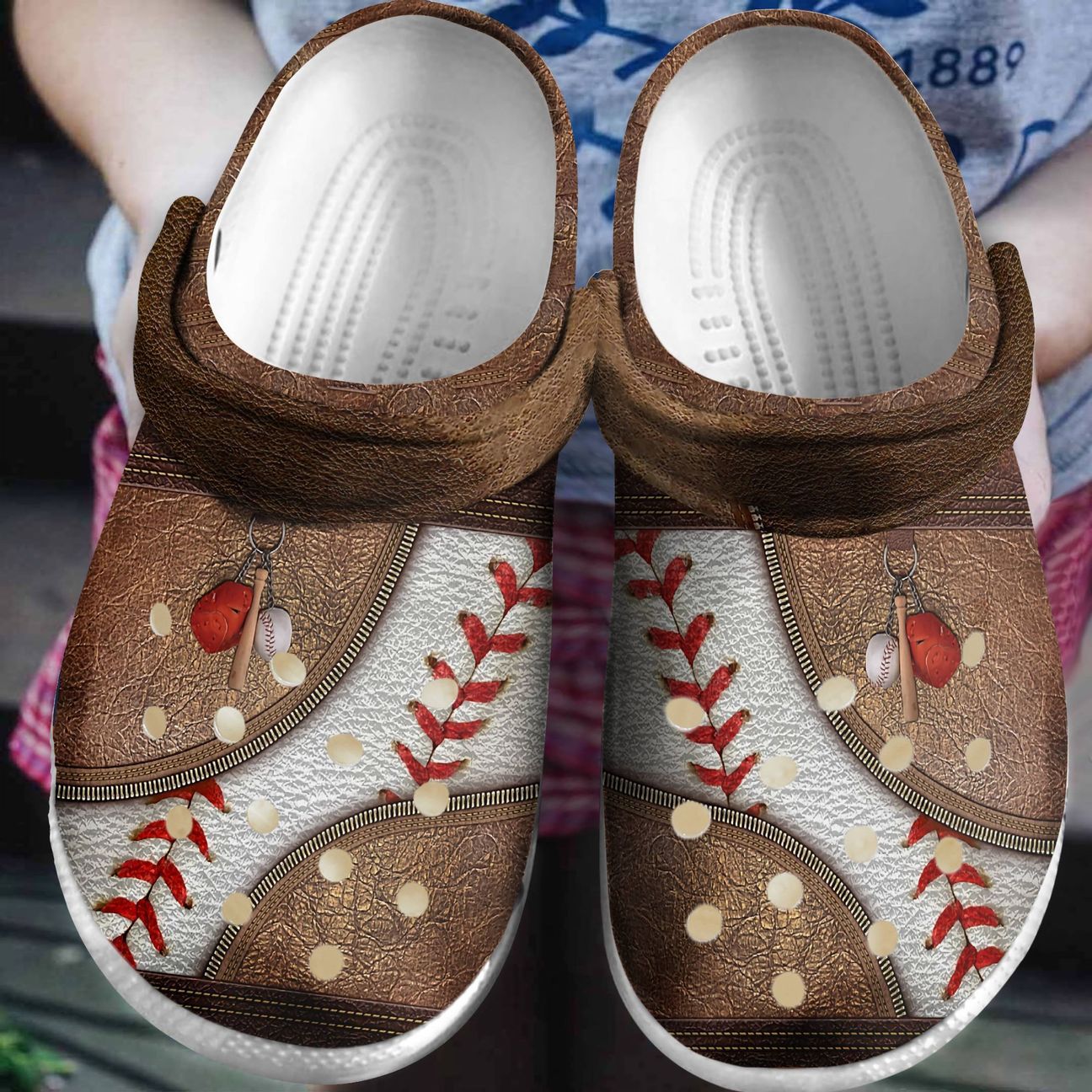 Baseball Personalized Clog, Custom Name, Text Baseball Leather, Fashion Style For Women, Men, Kid, Print 3D