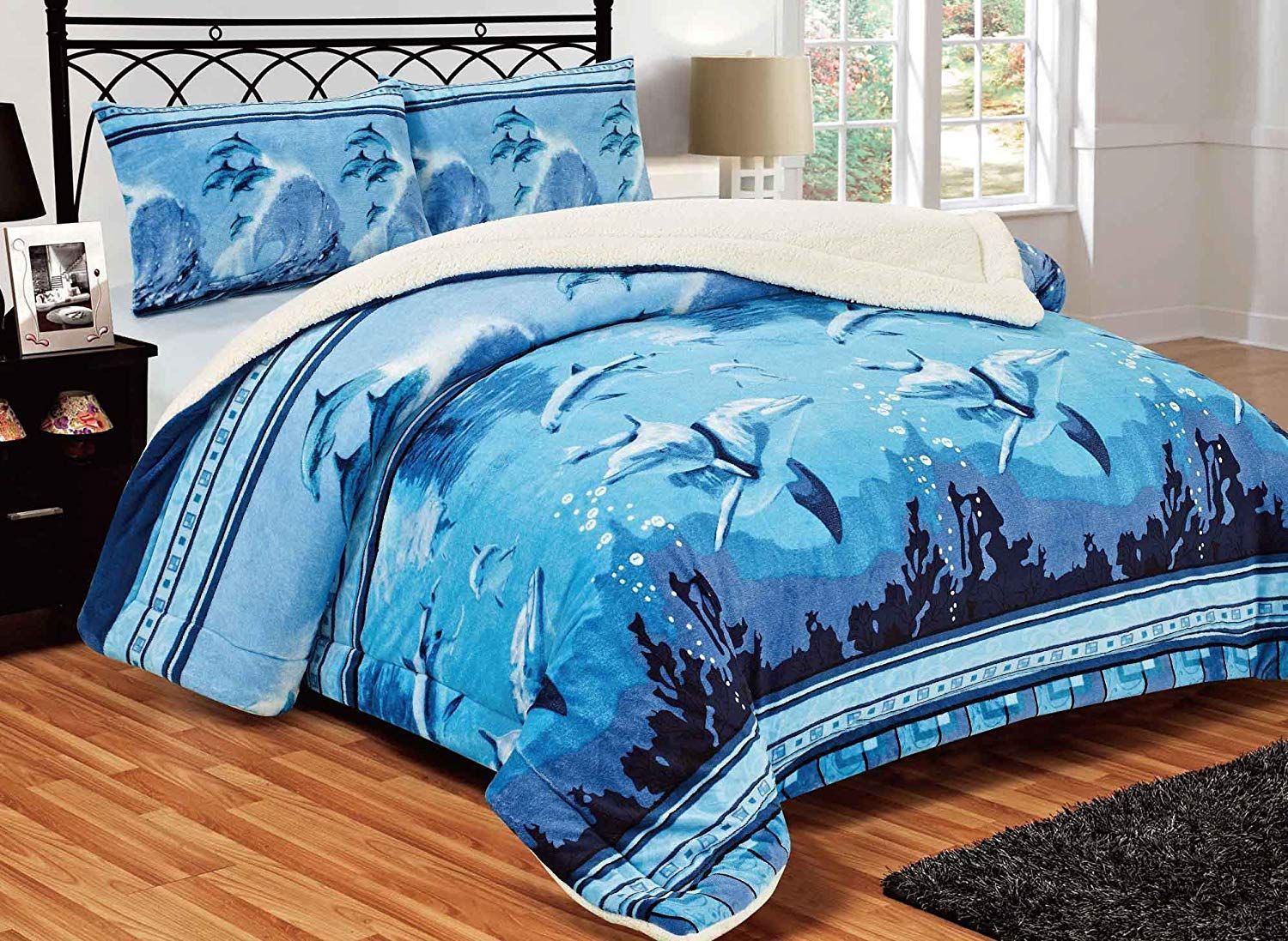 Blue Dolphin Sherpa Fleece Blanket FC