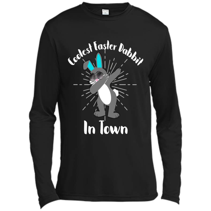 Dabbing Rabbit TShirt Coolest Easter Dabbit In Town Shirt Long Sleeve Moisture Absorbing Shirt