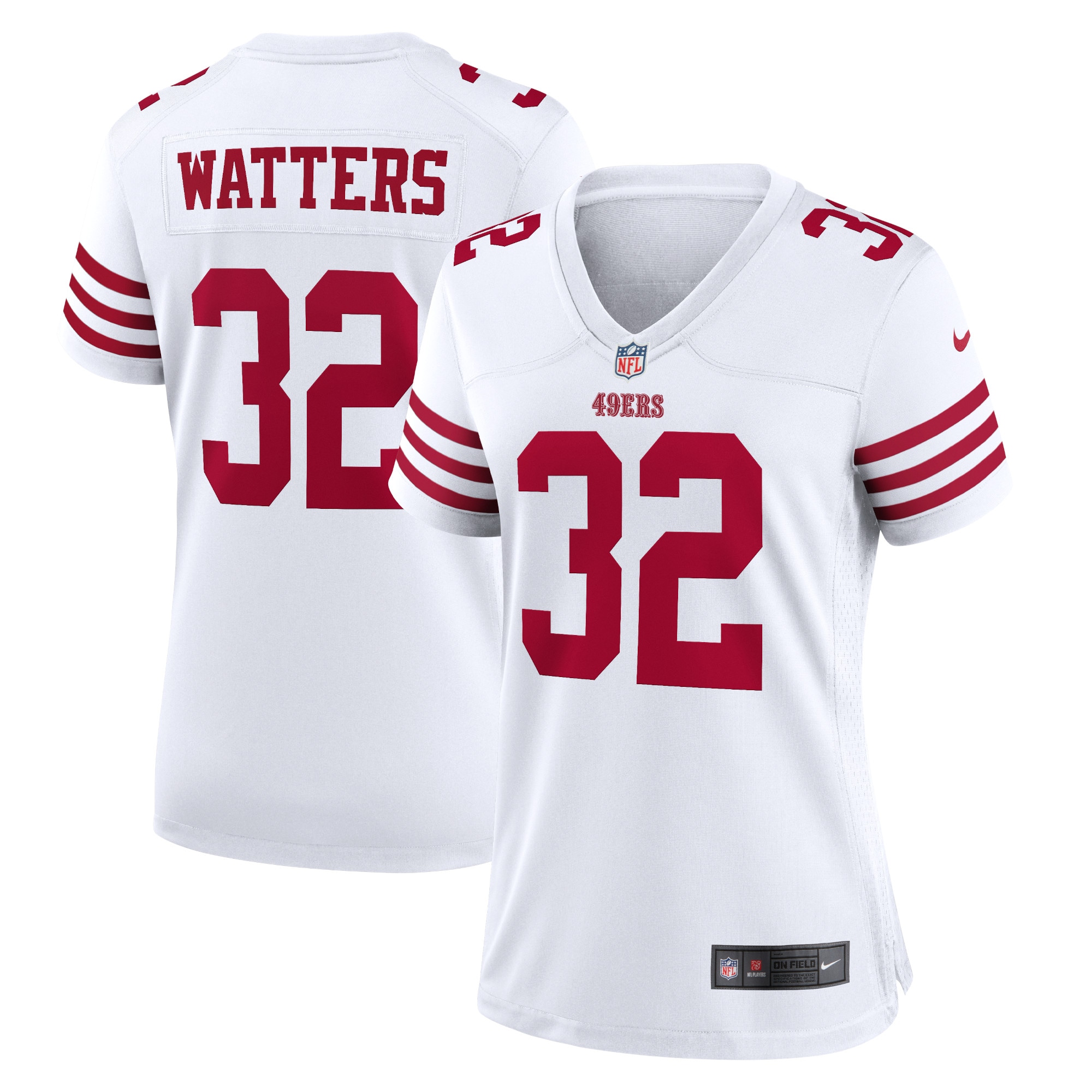 Women’s San Francisco 49ers Ricky Watters White Retired Player Game Jersey