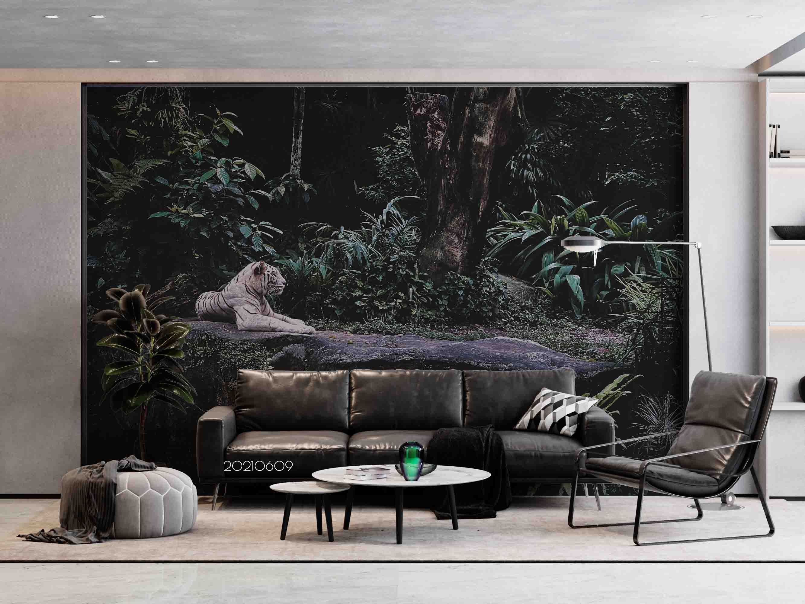 3D Tropics Rain Forest Tiger  Wall Mural Wallpaper Sww1647