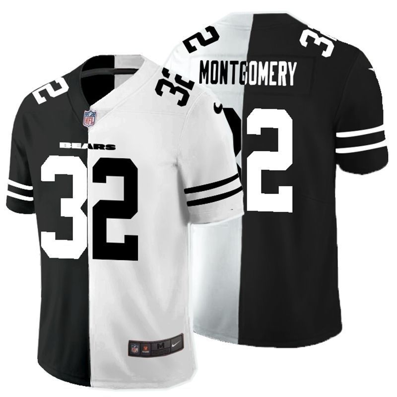 Chicago Bears David Montgomery #32 NFL 2020 Black And White Jersey