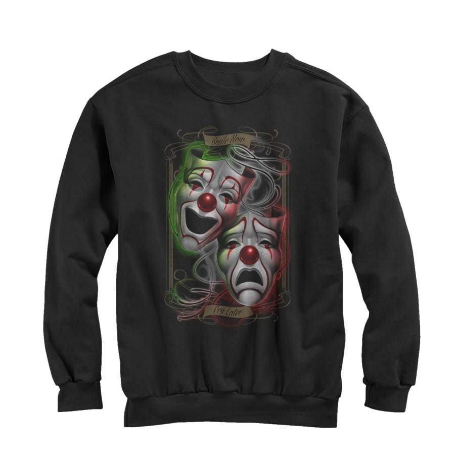 Aztlan Men’s Smile Now Cry Later  Sweatshirt Black