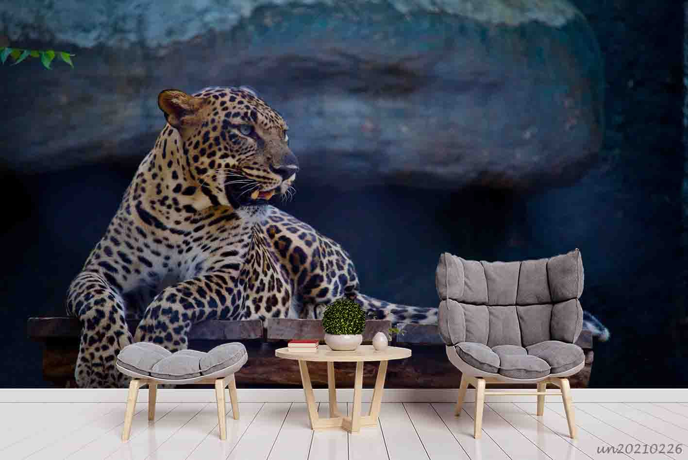 3D Animal Leopard Wall Mural Wallpaper Lqh 507