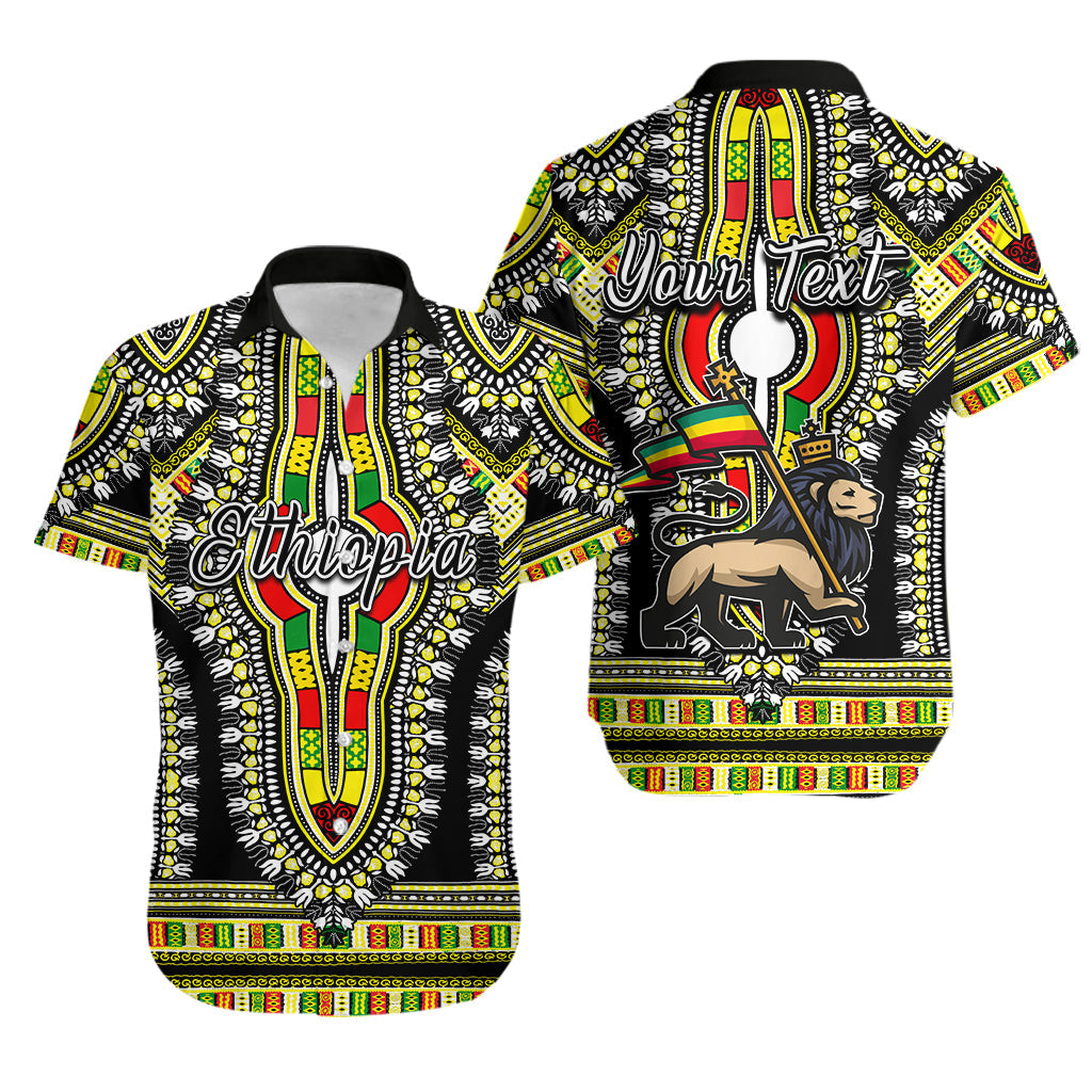 (Custom Personalised) Ethiopia Hawaiian Shirt Dashiki Black Style Lt6